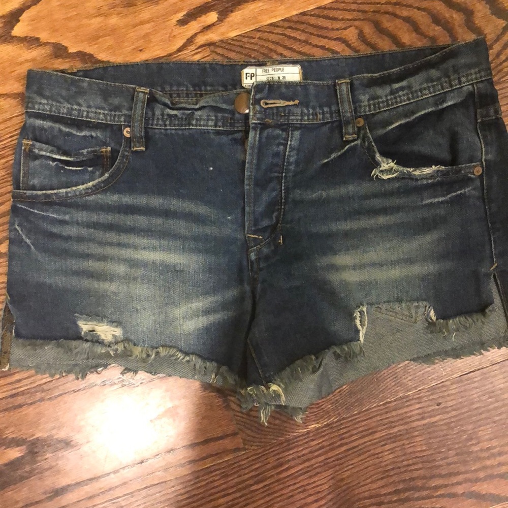Free People distressed denim cutoffs